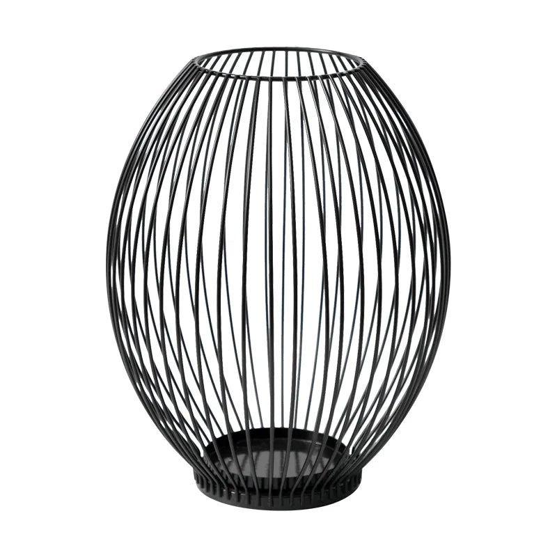 European Metal Lantern Candlestick