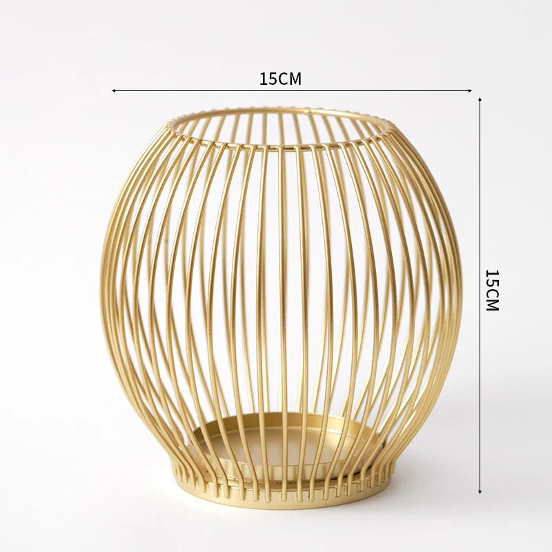 European Metal Lantern Candlestick
